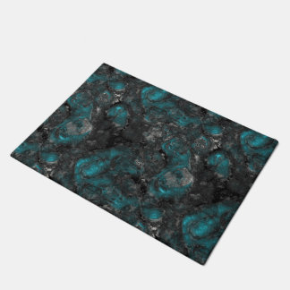 Turquoise en zilversteen abstract deurmat