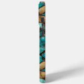 Turquoise en zwarte steen Case-Mate iPhone case (Achterkant / Links)