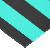 Turquoise en zwarte streep tafelkleed (Gekanteld)