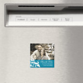 Turquoise Enregistrer le aimant du Mariage de date (In Situ (Lave-vaisselle))