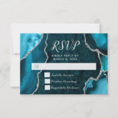 Turquoise et Agate Argentée Marbre RSVP (Devant)