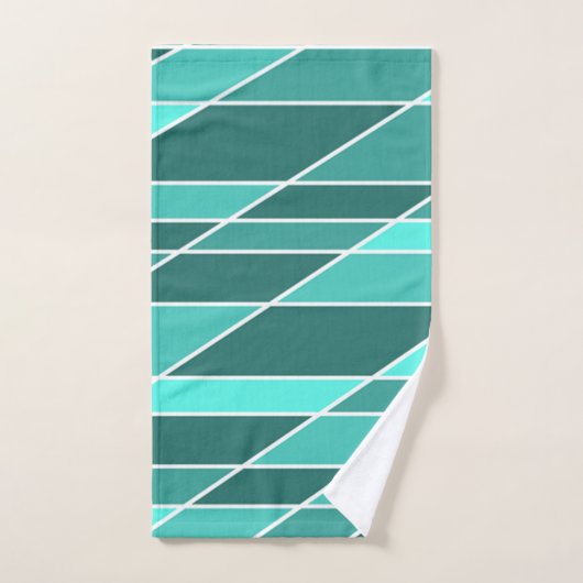 Turquoise et blanc (Serviette à main)
