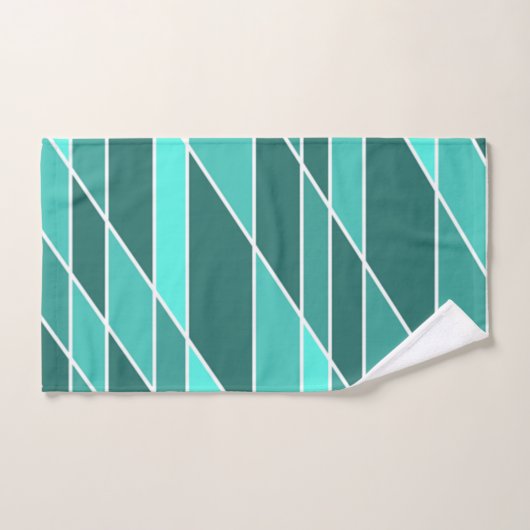 Turquoise et blanc (Serviette à main)