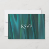 Turquoise et blanc avec carte RSVP de mariage Peac (Dos)
