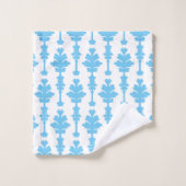 Turquoise et blanc Damassé Élégance Moderne (Gant de toilette)