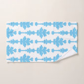 Turquoise et blanc Damassé Élégance Moderne (Serviette à main)