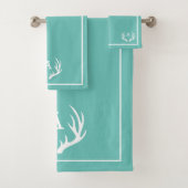 Turquoise et blanc Deer Antlers Foyer moderne (En situation)