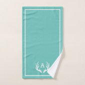 Turquoise et blanc Deer Antlers Foyer moderne (Serviette à main)