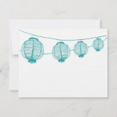 Turquoise et blanc Faire-part de mariage RSVP (Dos)