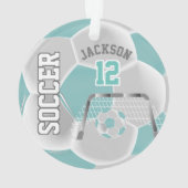 Turquoise et blanc Personnalisez ⚽ balle de footba (dos)