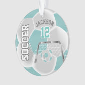 Turquoise et blanc Personnalisez ⚽ balle de footba (devant)
