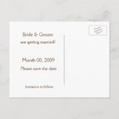 Turquoise et Brown Enregistrer la date Photo Carte (Dos)