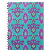 Turquoise et carnet pourpre de conception d'Ikat (Devant)