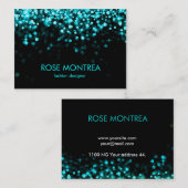 Turquoise et carte de visite en baisse noir de (Devant / Derrière)