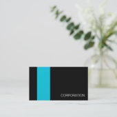 Turquoise et carte de visite moderne noir barré (Debout devant)
