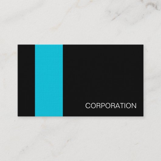 Turquoise et carte de visite moderne noir barré (Devant)