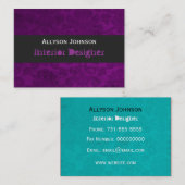 Turquoise et cartes intérieures pourpres de (Devant / Derrière)