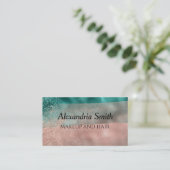 Turquoise et doux Blush Pink Ombre Carte de visite (Debout devant)