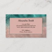 Turquoise et doux Blush Pink Ombre Carte de visite (Dos)