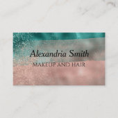 Turquoise et doux Blush Pink Ombre Carte de visite (Devant)