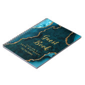 Turquoise et Gold Agate Anniversaire Livre d'or (Côté gauche)