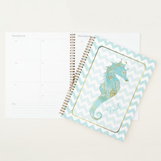 Turquoise et Gold Seahorse Personnalisé