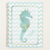 Turquoise et Gold Seahorse Personnalisé (Devant)