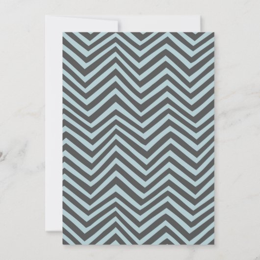 Turquoise et Grey Chevron Bow cravate Invitation B (Dos)