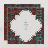 Turquoise et invitation du sud-ouest orange de (Devant / Derrière)