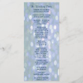 Turquoise et Lavender Bokeh Wedh Programme (Dos)