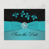 Turquoise et noir Enregistrer la carte postale Dat (Devant)