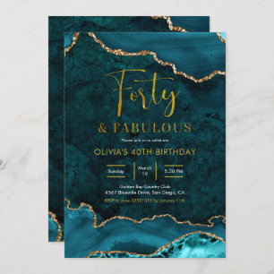 Turquoise et or Agate 40e et Fabulous Invitation