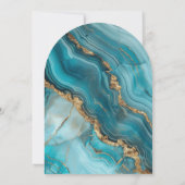 Turquoise et or Agate Valima Invitation (Dos)