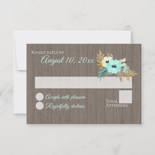 Turquoise et or Rustique Fleur de Barn Réponse (Devant)