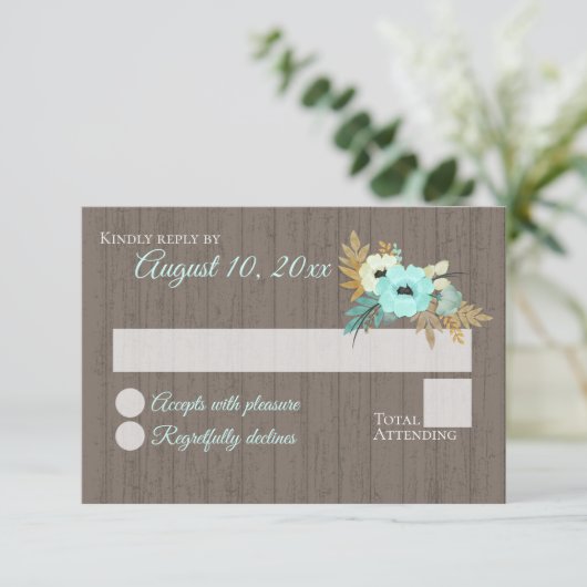 Turquoise et or Rustique Fleur de Barn Réponse (Debout devant)