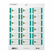 Turquoise et Orange Heart Lip Balm Étiquette (Feuille entière)