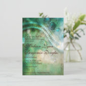 Turquoise et Perles Mariages Rustiques Invitations (Debout devant)