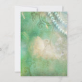 Turquoise et Perles Mariages Rustiques Invitations (Dos)
