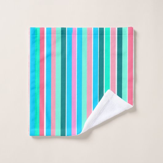 Turquoise et rose (Gant de toilette)