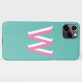 Turquoise et rose initial iPhone 11Pro Max Coque (Dos Horizontal)