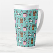 Turquoise et rose mignonne tasse de café (Angle droit)