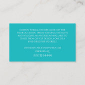 Turquoise et Silver Seamstress Carte de visite (Dos)