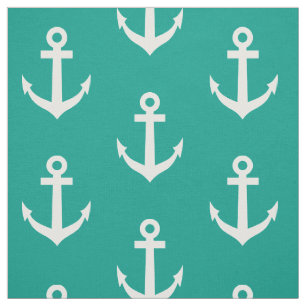 Turquoise et tissu de textile nautique blanc