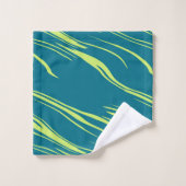 Turquoise et vert abstrait (Gant de toilette)