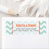 Turquoise Étiquette de adresse Chevron (En situation)