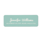 Turquoise Étiquette de adresse moderne (Devant)