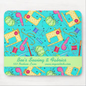 Turquoise Fabric & Sewing Business Mousepad Muismat (Voorkant)