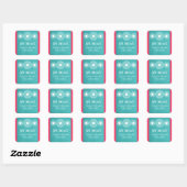Turquoise Far East Elegance Save the Date Stickers (Vel)