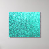 Turquoise faux glitter graphic canvas afdruk (Voorkant)