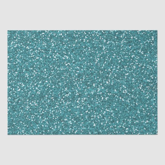 Turquoise Faux Glitter Tissuepapier (Voorkant)